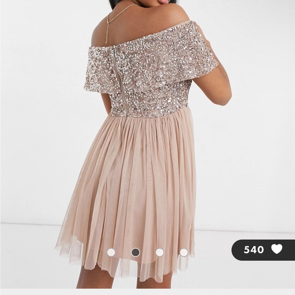 Maya Deluxe Off Shoulder Tulle Dress - Picture 3 of 7